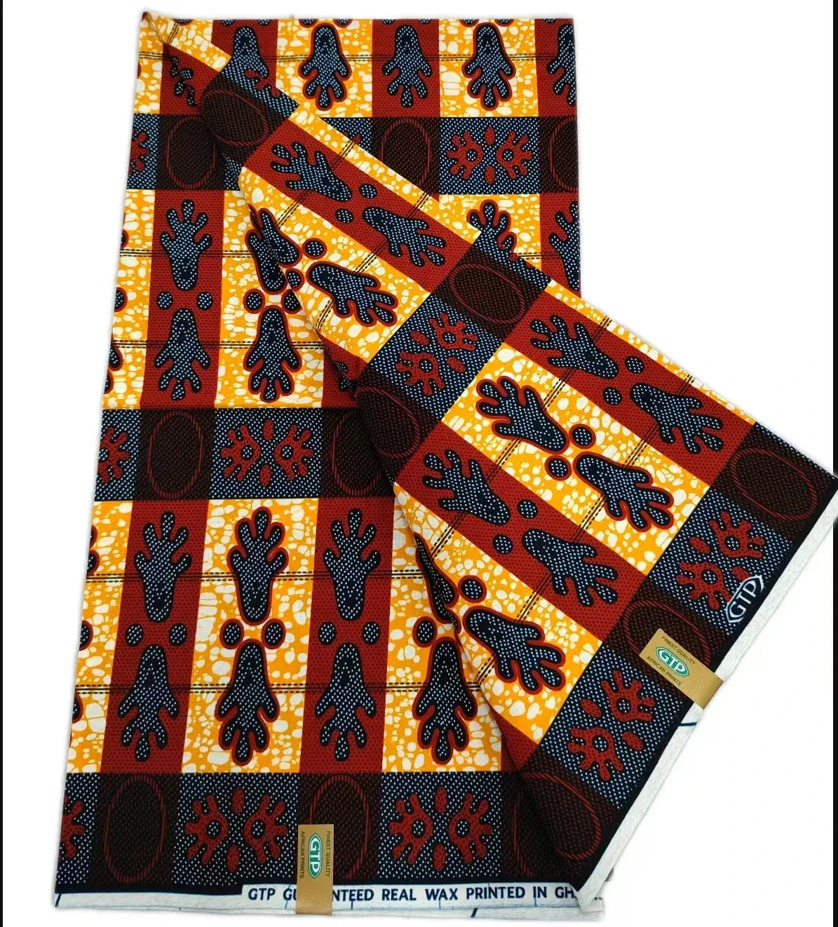 African Wax Print Fabric - High-Quality Cotton Ankara Gold Print Pagne for Wedding & Dress Sewing