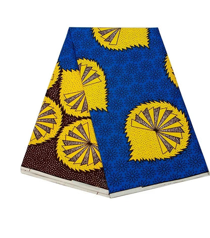 African Nigerian Batik Wax Print Fabric - High Quality Polyester Ankara Sewing Cloth A-7