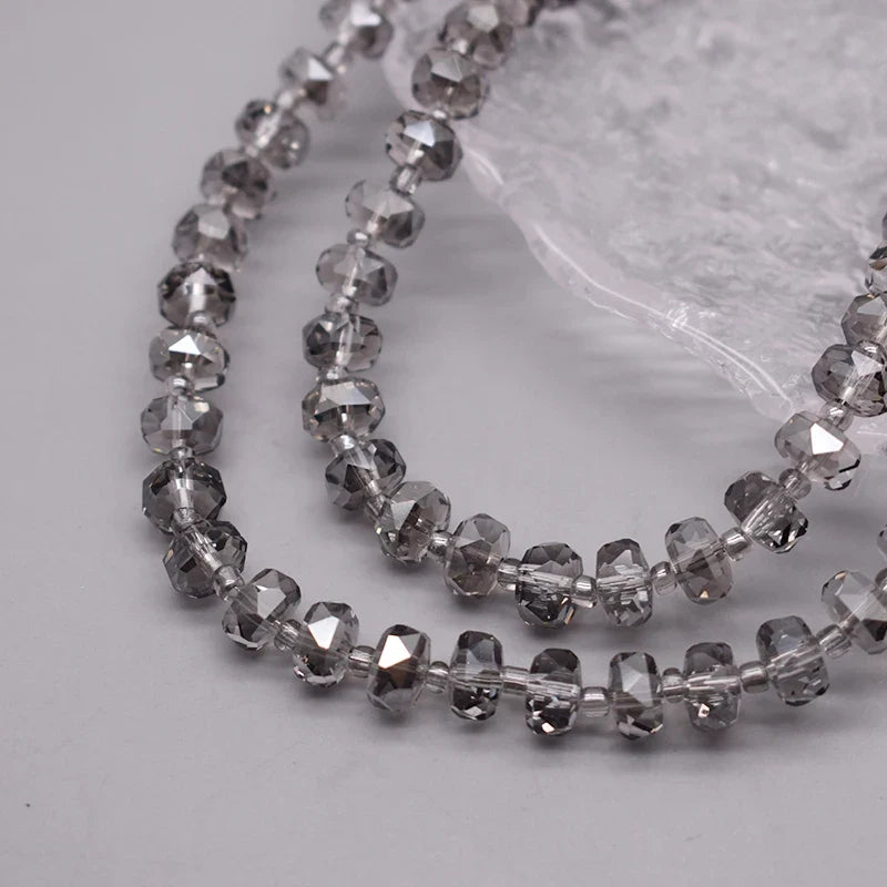 8mm Crystal Glass Beads Set - 30PCS Color Wheel Faceted Round Loose Beads for DIY Jewelry Making & Bracelets