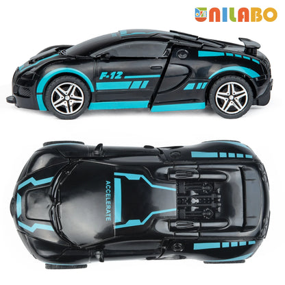 Transformable Robot Sports Car Toy - Battery-Free Educational Vehicle Model for Kids' Play & Learning