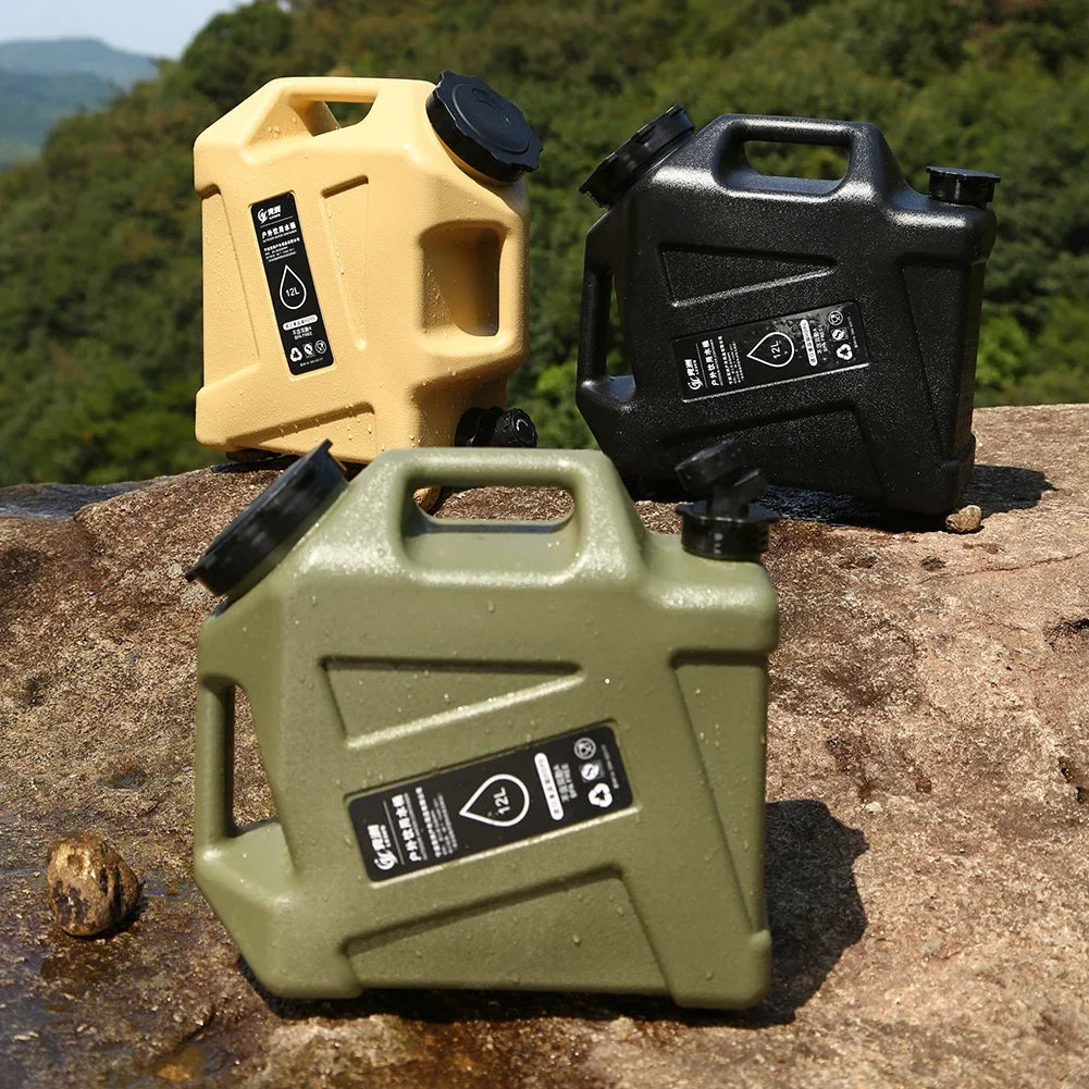 12L Portable Camping Water Container – Large Capacity Outdoor Water Bucket with Detachable Faucet for Picnic & Travel