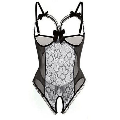Sexy Black Bodysuit Lingerie - Women's One Piece Nightwear Club Costume