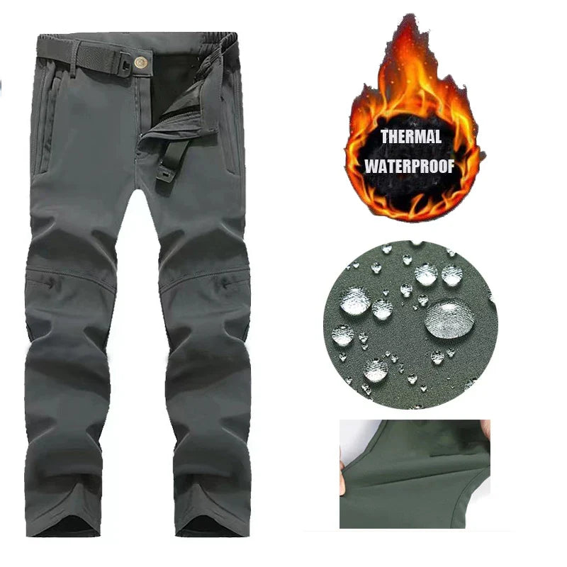 Men’s Fleece Softshell Cargo Pants M–5XL – Winter Outdoor Hiking, Fishing, Climbing & Camping Tactical Trousers