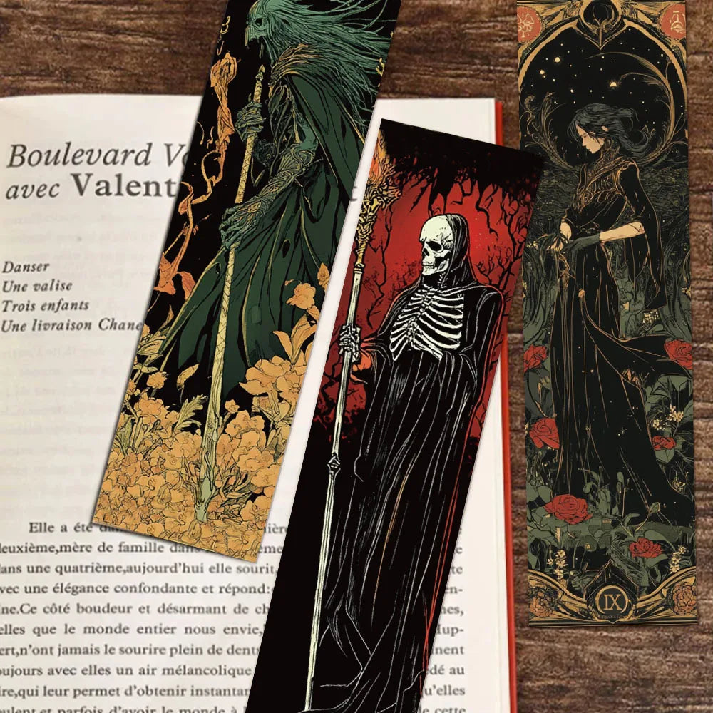 Gothic Dark Wizard Bookmarks 30/60PCS - Creative Decorative Reading Cards for Books & DIY Crafts