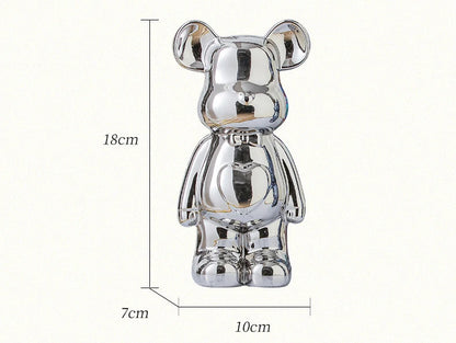 Aesthetic Ceramic Teddy Bear Statue – 17/27cm Bear Figurine Home Decor Ornament