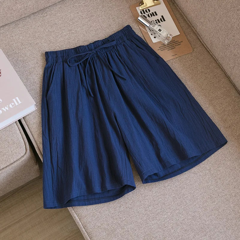 2026 Women's Cotton Summer Shorts - High Waist Loose Fit Casual Shorts with Pockets
