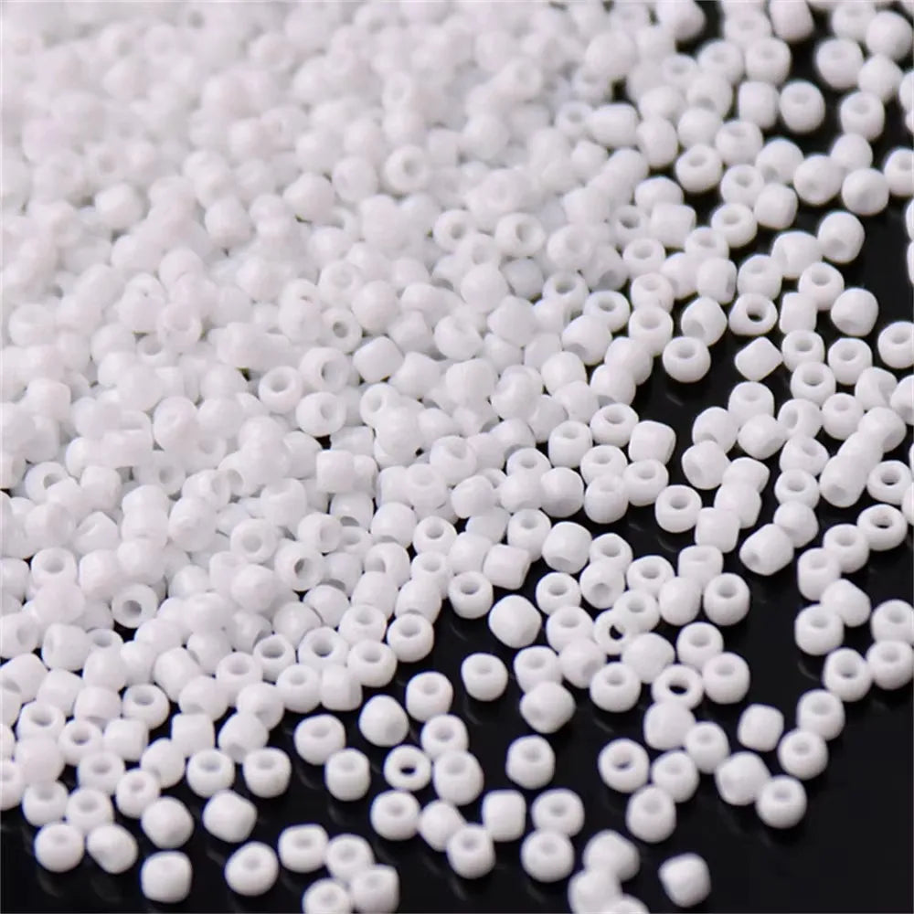 White Czech Glass Seed Beads 1.5mm–4mm for DIY Jewelry Making & Craft Projects