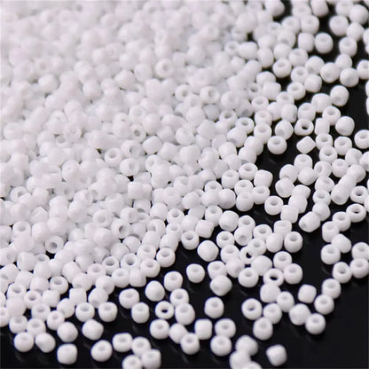 White Czech Glass Seed Beads 1.5mm–4mm for DIY Jewelry Making & Craft Projects
