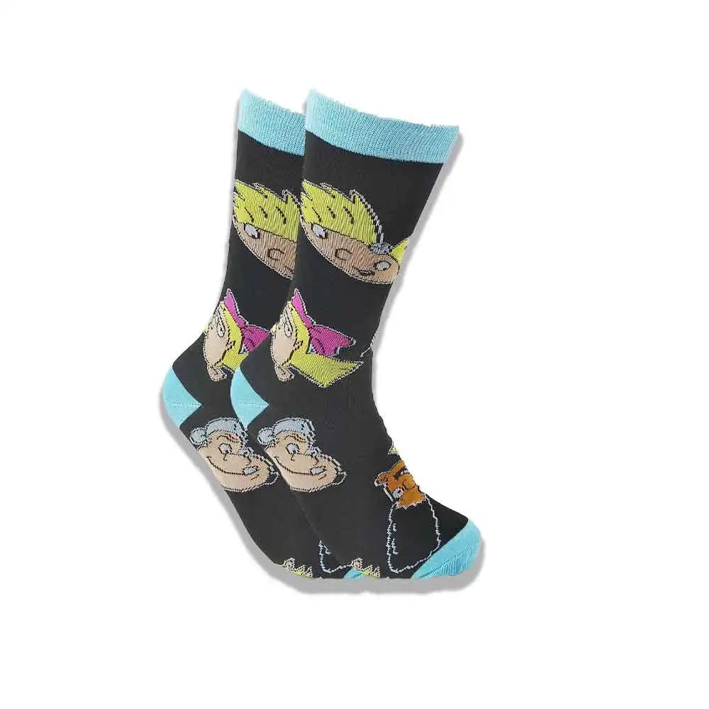 Spring and Autumn Cartoon Movie Character Socks for Men & Women – Funny Fashion High Quality Crew Tube Socks, Unisex Casual Cotton Socks