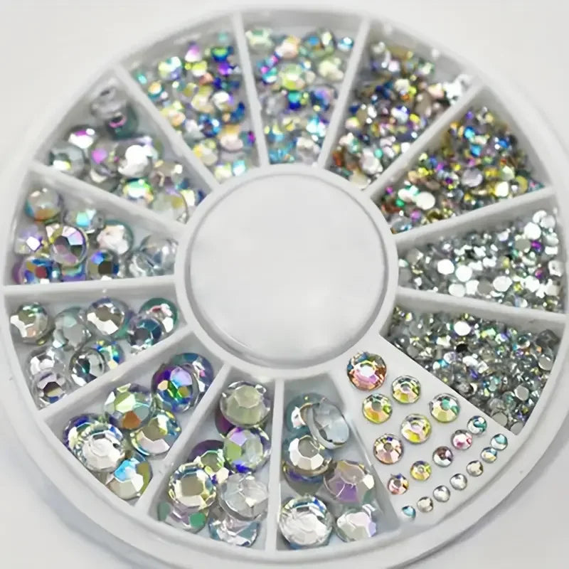 Nail Art Rhinestone Gems - Glitter Crystal Beads Manicure Decoration Accessories for Professional Nail Design