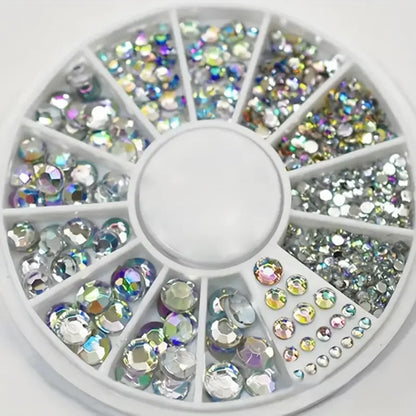 Nail Art Rhinestone Gems - Glitter Crystal Beads Manicure Decoration Accessories for Professional Nail Design