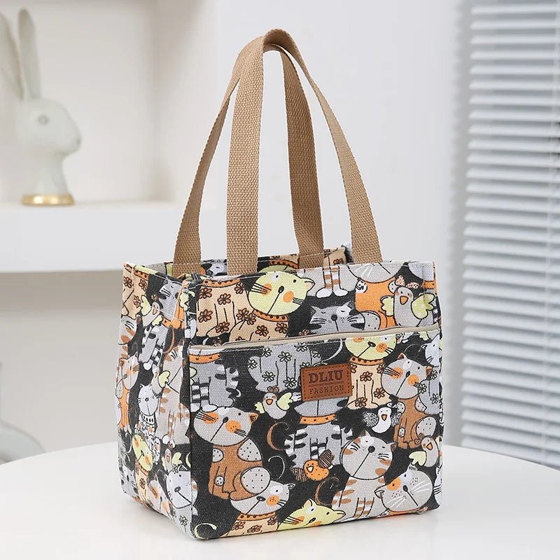 Cute Cartoon Insulated Lunch Bag – Large Capacity Bento Cooler for School, Work & Travel