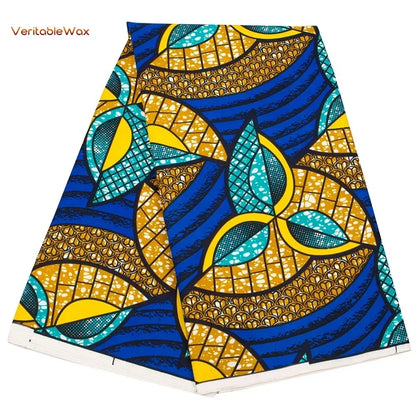 African Ankara Double Print Batik Fabric - Real Wax Patchwork Textile for DIY Sewing, Wedding Dresses & Crafts