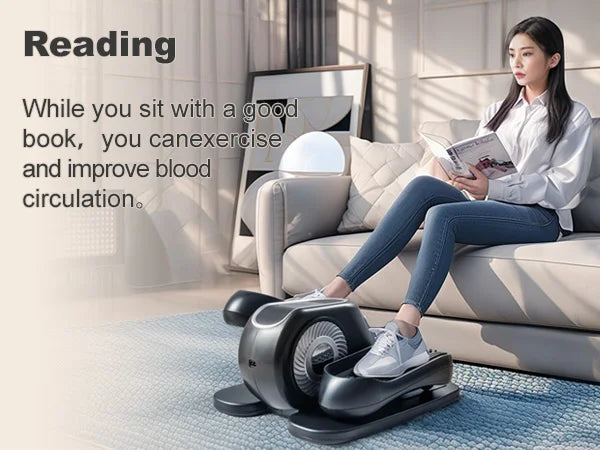 Under Desk Elliptical Machine – Leg Exerciser with Remote Control & 12 Adjustable Speeds, Quiet Elliptical Trainer