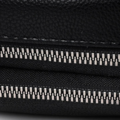 Women’s Solid Color Rivet Zipper Phone Bag – Soft Leather Small Square Shoulder & Crossbody Bag, Fashionable and Simple