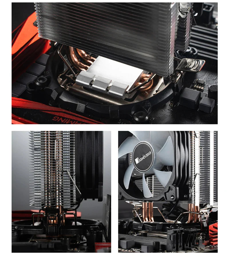 Jonsbo CR1200 CPU Cooler — 2 Heat Pipe Tower with RGB 9cm Fan for Intel LGA115X/775 & AMD AM4