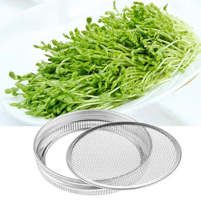 Seed Sprouting Kit - Stainless Steel Strainer Lid & Germination Stand for Mason Jar Growing