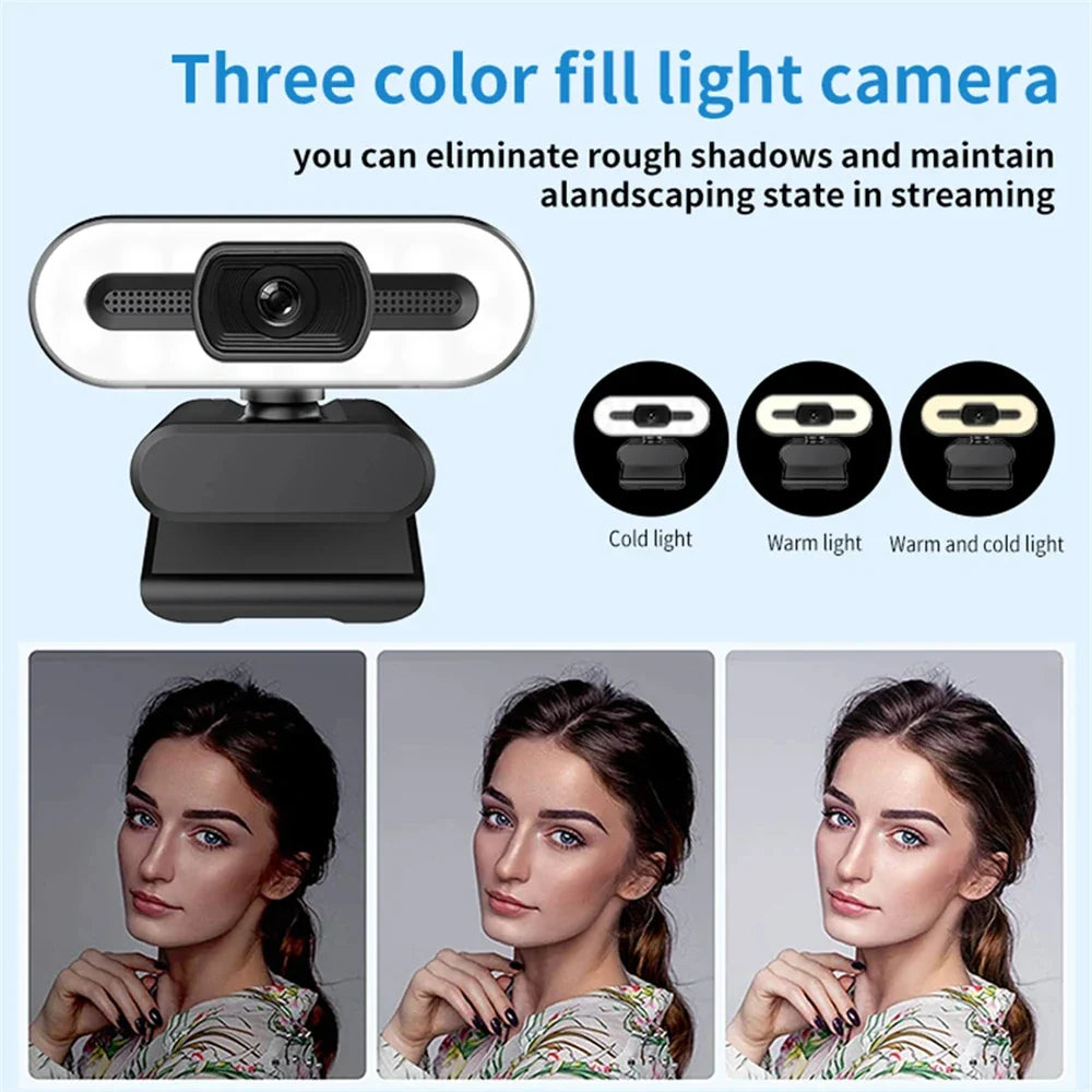 Portable Full HD Webcam | 1080P/2K/4K Auto Focus with Microphone for PC, Laptop & Live Streaming