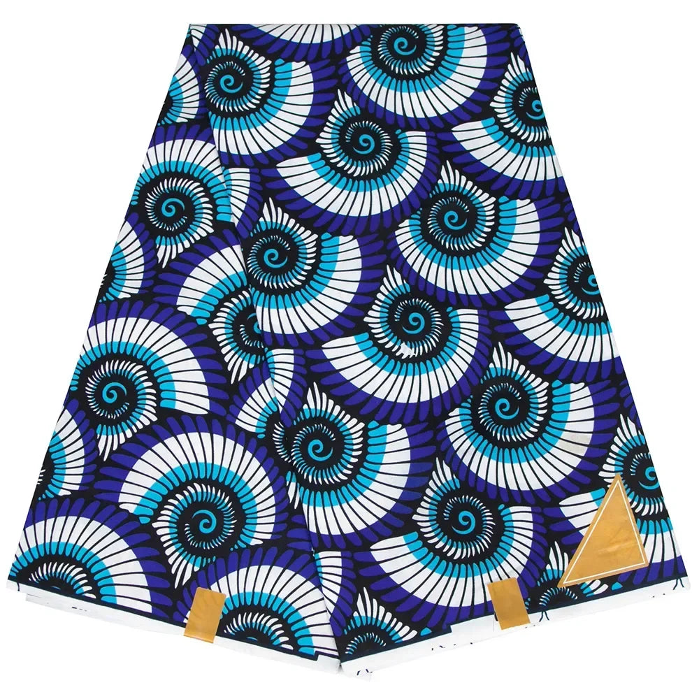BintaRealWax Geometric Ankara Fabric - Polyester Sewing Cloth by the Yard FP6258