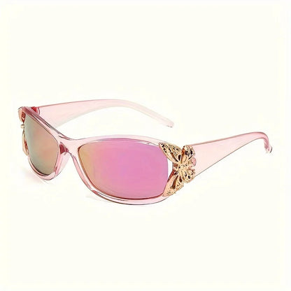 2026 Butterfly Fashion Sunglasses - Retro Wraparound Composite Frame Shades for Women Driving Beach and Party Style