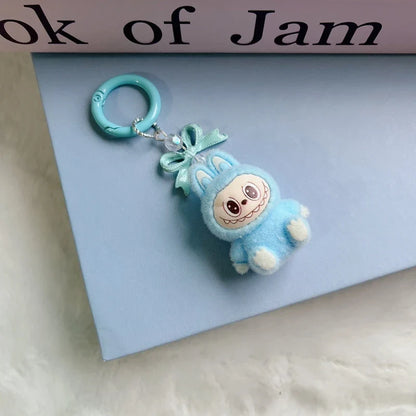 Plush Baby Keychain Bowknot Bag Pendant Hanging Charm for Phone Car Backpack Labobu Gift