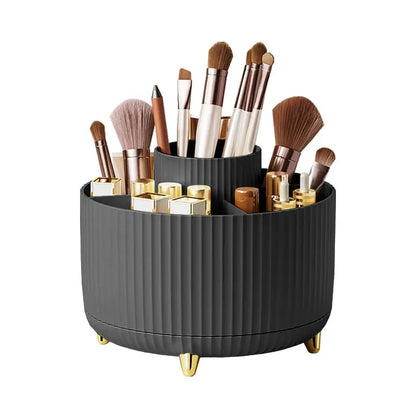 360° Rotating Makeup Organizer - Large Capacity Cosmetic Storage Box for Lipstick, Brushes & Bathroom Vanity