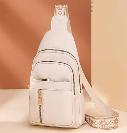 2024 New Women's PU Leather Chest Bag – Fashion Crossbody Shoulder Bag, High-Quality Casual Sac à Main