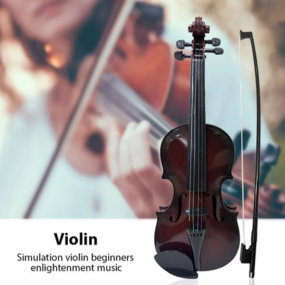 Simulated Violin Practice Kit - Beginner Musical Instrument with Exquisite Workmanship, Performance Prop & Gift Set