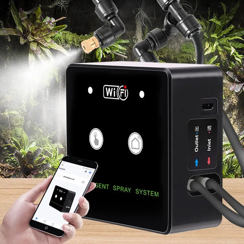 WiFi Automatic Mist Sprayer - Timed Rainforest Irrigation & Reptile Humidifier Spray System