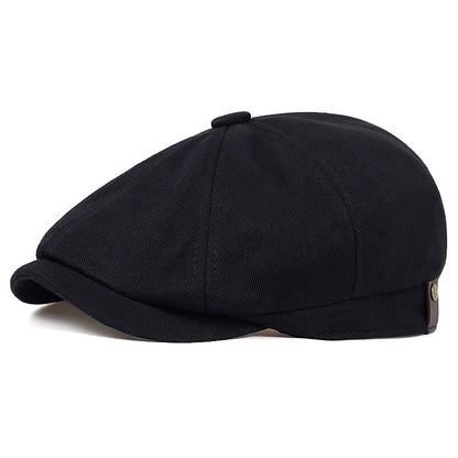 Retro Men’s Newsboy Cap — British Octagonal Herringbone Flat Painter Hat Autumn Winter Hip Hop Beret