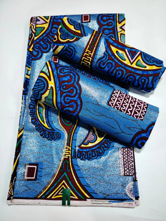 Original African Wax Print Fabric - 6 Yards 100% Cotton Nigerian Ankara Sewing Material