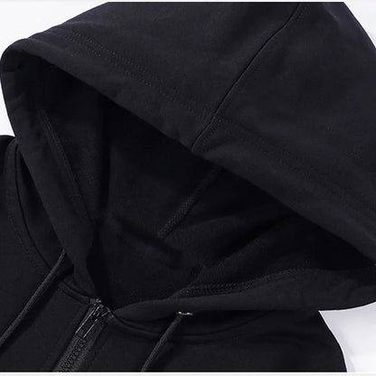 Men's Autumn Zipper Hoodie Jacket – Long Sleeve Loose Fit Casual Streetwear Coat
