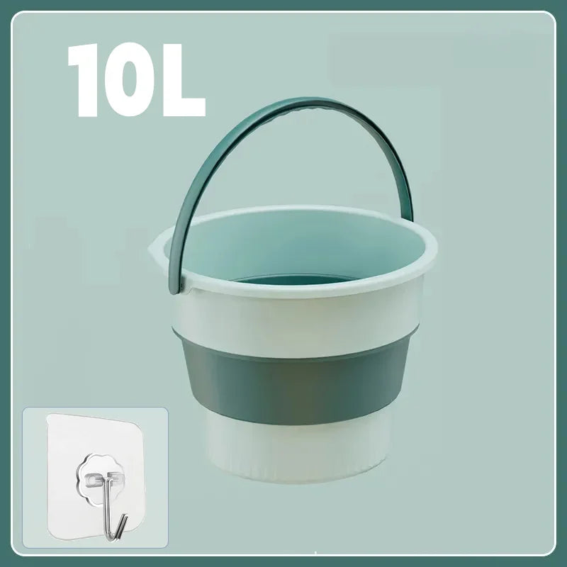 Portable Folding Silicone Bucket - 5L/10L/17L Collapsible Thickened Bucket for Car Washing, Fishing, Camping & Outdoor Use