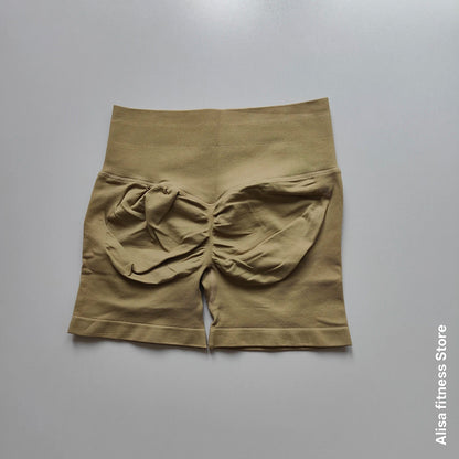 High Waisted Yoga Shorts - Seamless Tummy Control Fitness Shorts for Running, Workout & Activewear