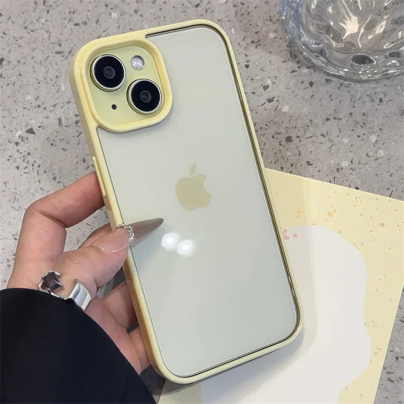Luxury Clear Acrylic Phone Case for iPhone 11–17 Pro Max - Transparent Candy Bumper Protection Cover