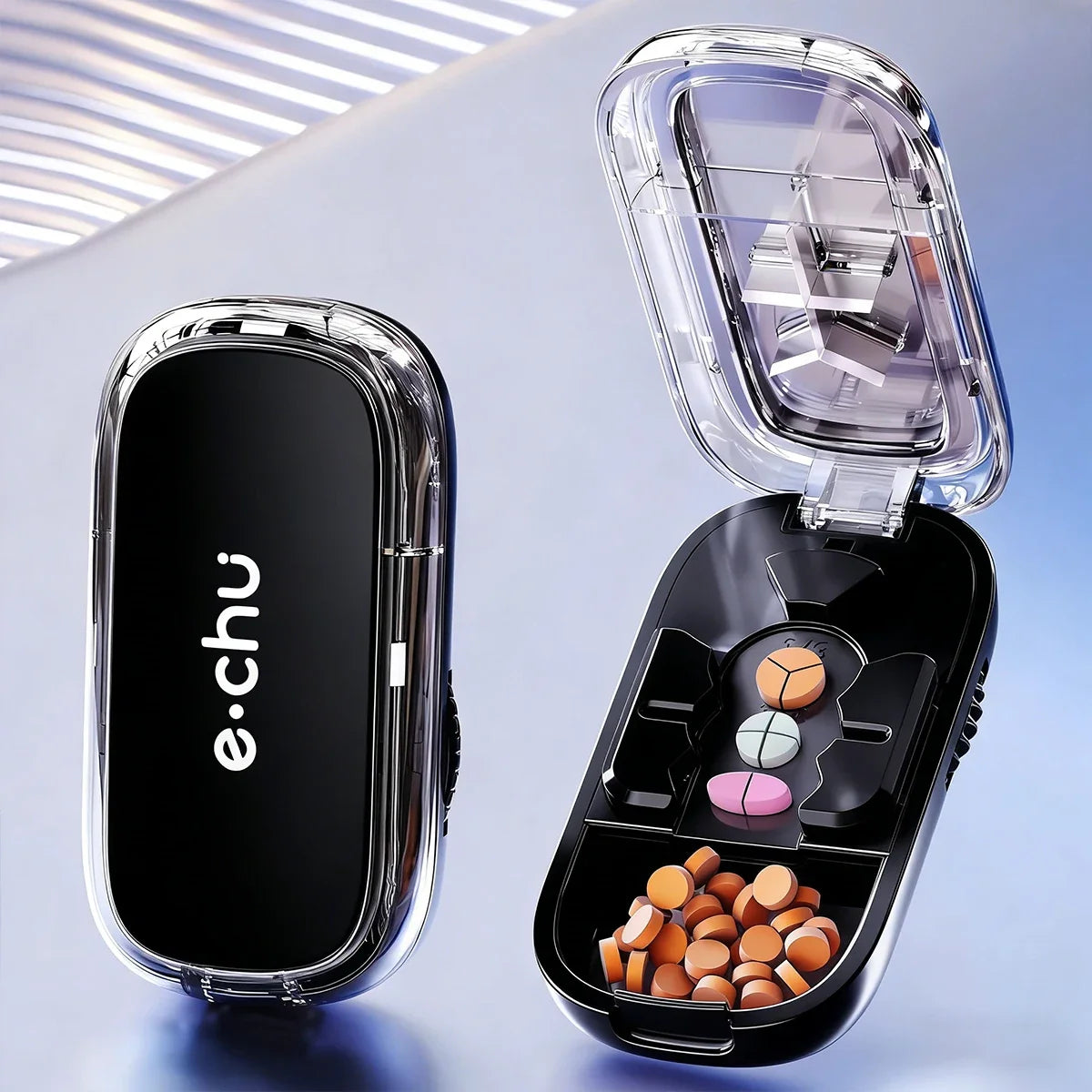 Portable Pill Splitter - Precise Pill Cutter for Even Halves, Thirds & Quarters