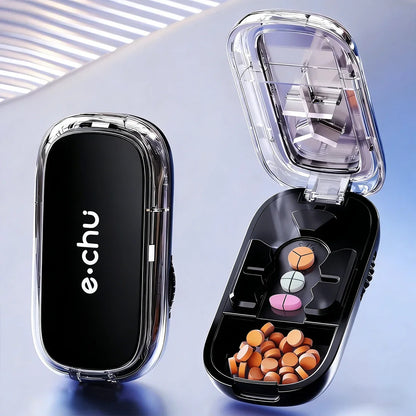 Portable Pill Splitter - Precise Pill Cutter for Even Halves, Thirds & Quarters