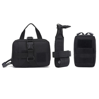 3Pcs Dog Tactical Harness Bags — 2 Pouch MOLLE Set & 1 Belt Bottle Holder for Military Training & Outdoor Use