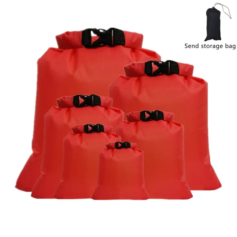5PCS Waterproof Dry Bag Set – 1.5L to 8L Floating Packs for Swimming, Kayaking, Rafting & Outdoor Boating