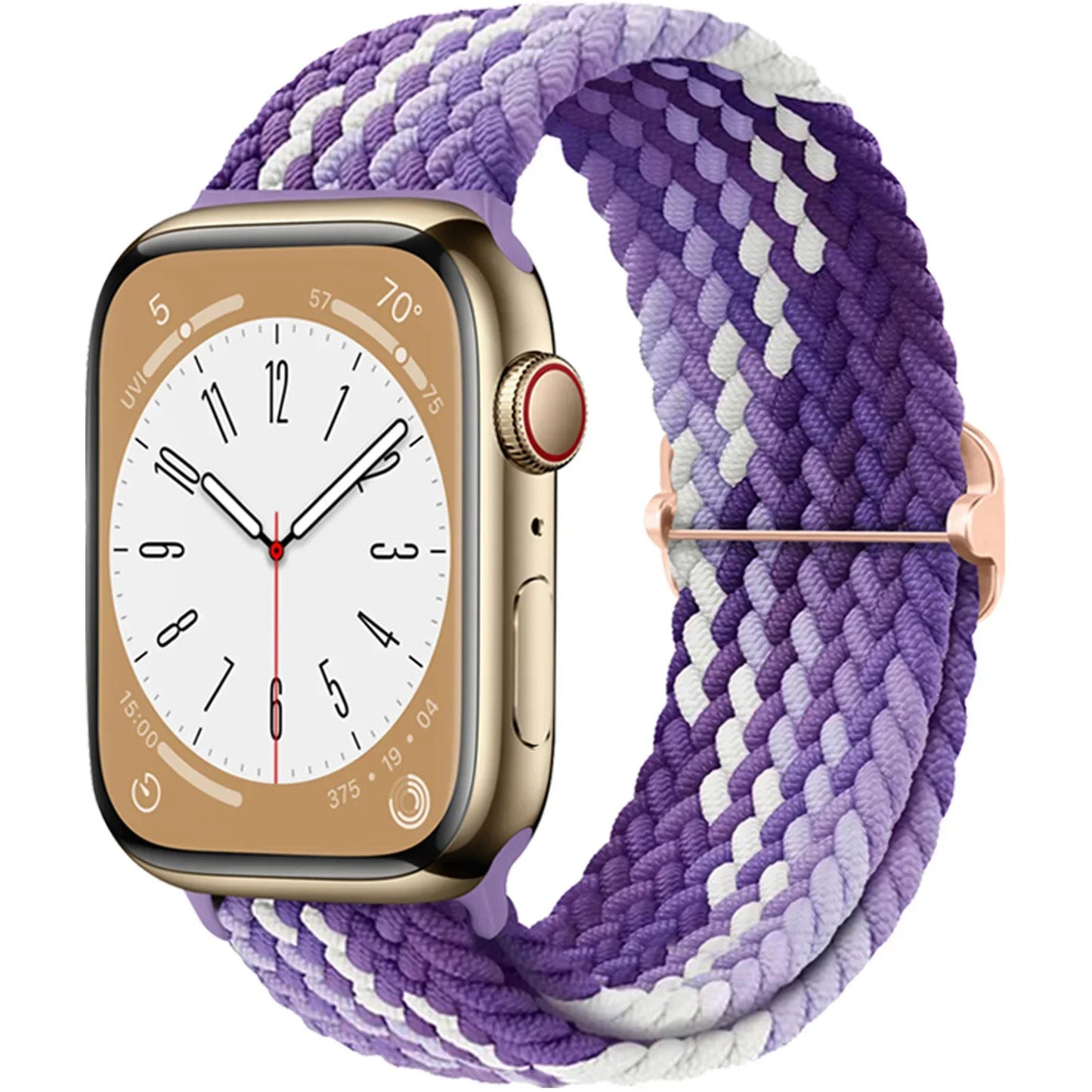 Braided Solo Loop Apple Watch Ultra Band – Elastic Nylon Adjustable Sport Bracelet Strap for iWatch SE, Series 3–9 (38mm–49mm)