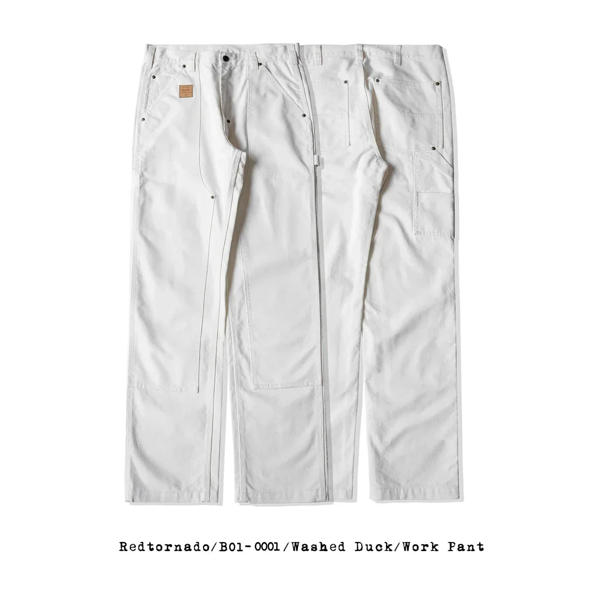 Red Tornado 14oz Duck Work Pants - Double Front Carpenter Dungaree Trousers for Men
