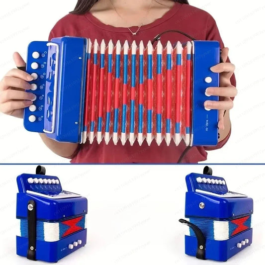 ABS Kids Chromatic Accordion Keyboard - 7 Key 2 Bass Button Beginner Musical Instrument