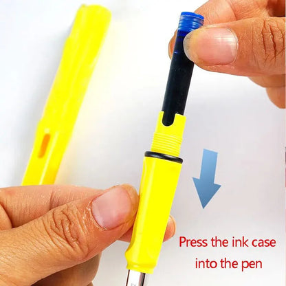 33PCS Kawaii Fountain Pen & Ink Set - Black Blue Red EF 0.38mm Replaceable Ink Pens for School Office Writing Supplies