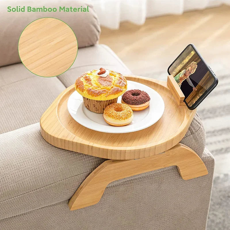 Portable Sofa Arm Tray – Clip-on Couch Armrest Table for Snacks, Drinks, and Remote Control