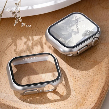 Tempered Glass Apple Watch Case - Full Screen Protector Cover for Series 9, 8, 7, 6, SE 45mm 44mm 41mm 40mm