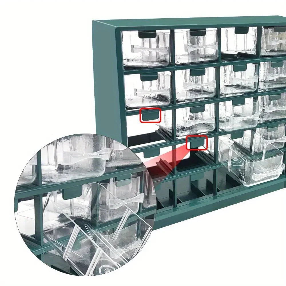 25 Multi-grid Drawer Parts Box | Wall-mounted Screw Classification Component Box | Tool Case for Electronic Components | Storage Toolbox