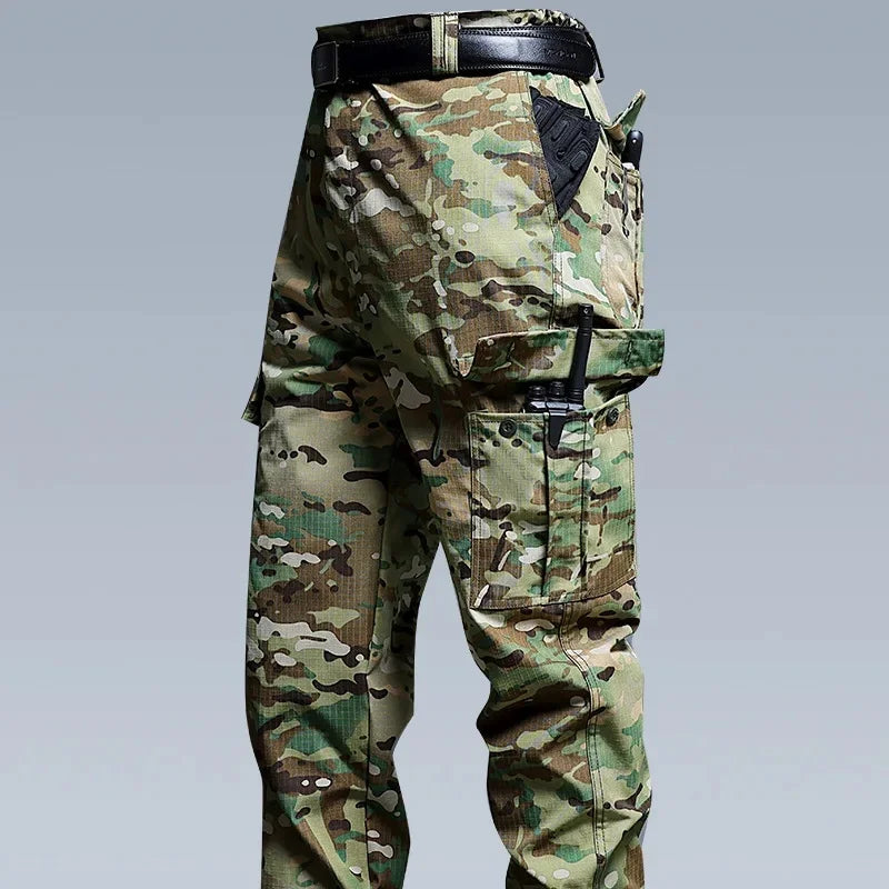 Water Resistant Tactical Work Pants - Multi Pocket Outdoor Military Style Casual Trousers for Men Spring Autumn