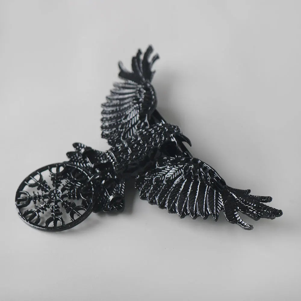 Gothic Crow Hair Clip - Vintage Witch Viking Cosplay Hair Accessory for Women