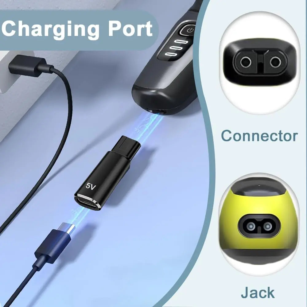 YUKU 5V Type-C Shaver Adapter Charger – Compatible with Philips One Blade QP2724, QP2834, QP4530, QP1924, QP1324