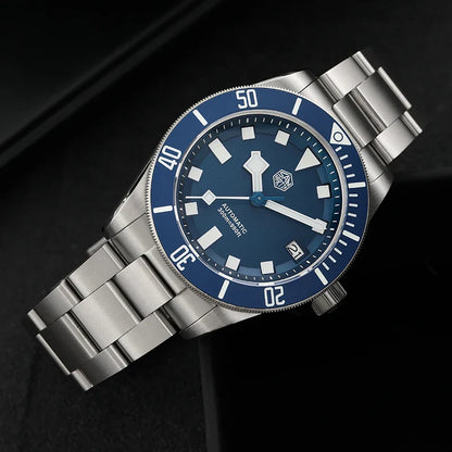 San Martin SN0121T Titanium Diving Watch – NH35 Automatic Movement, Grade 2 Titanium, 120-Click Bezel, 300M Waterproof Wristwatch